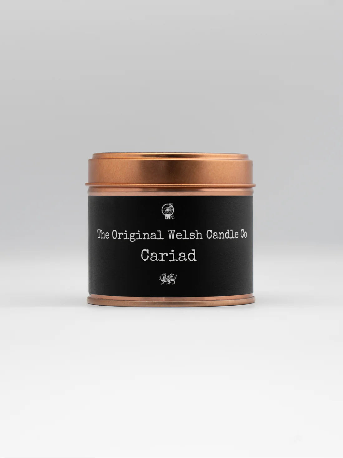 Cariad Copper tin scented candle - The original Welsh Candle co. - Black Pomegranate