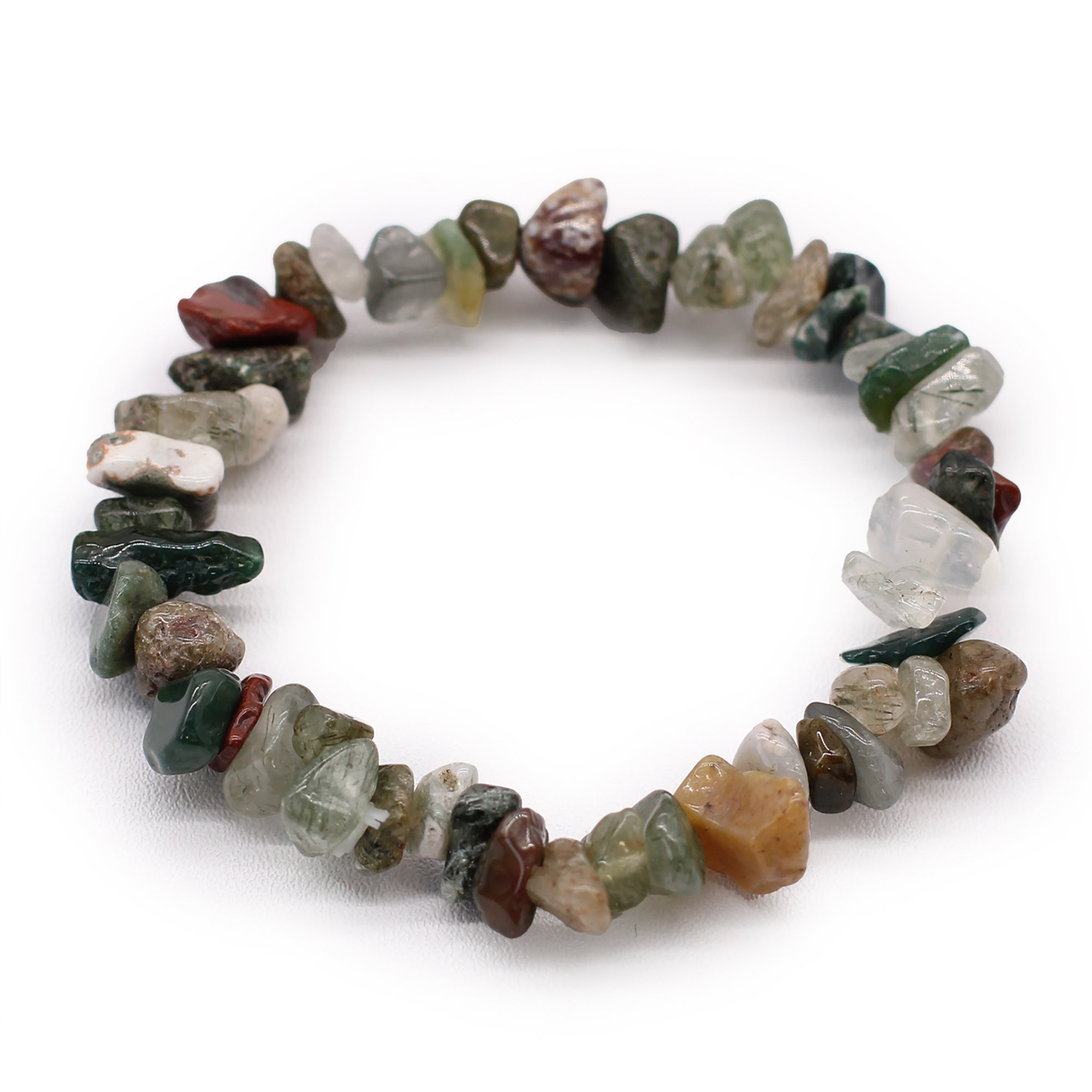 Moss Agate Chipstone Crystal Bracelet