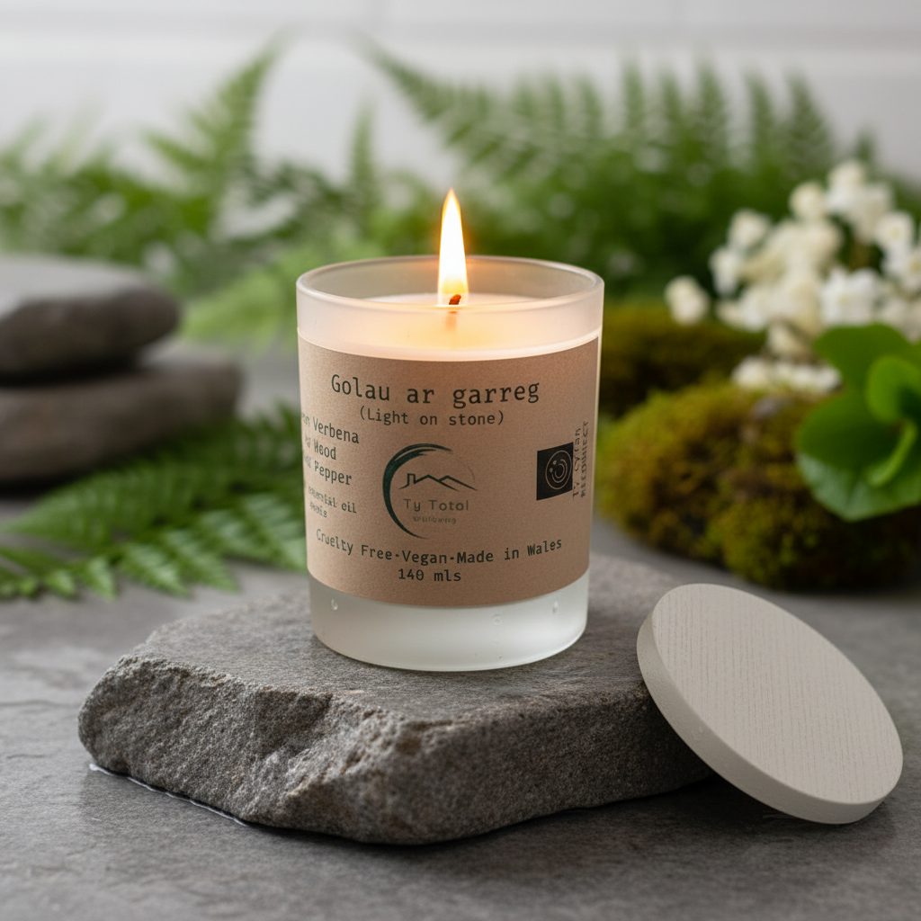 Golau ar garreg Lit Candle
