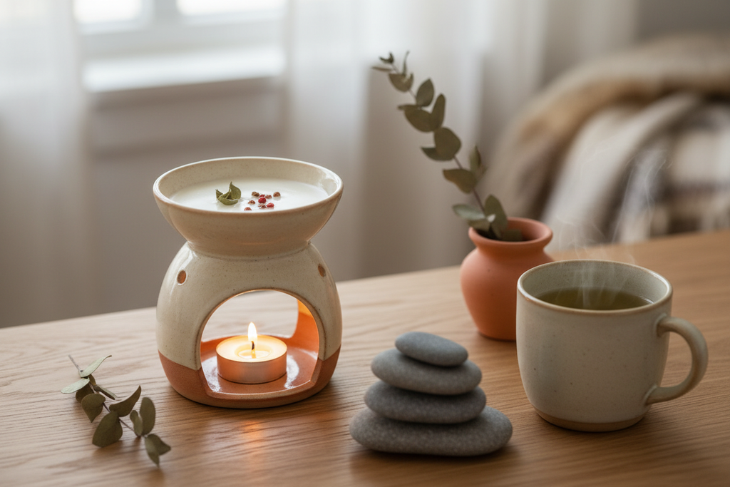 Golau ar Garreg wax melter with subtle botanicals