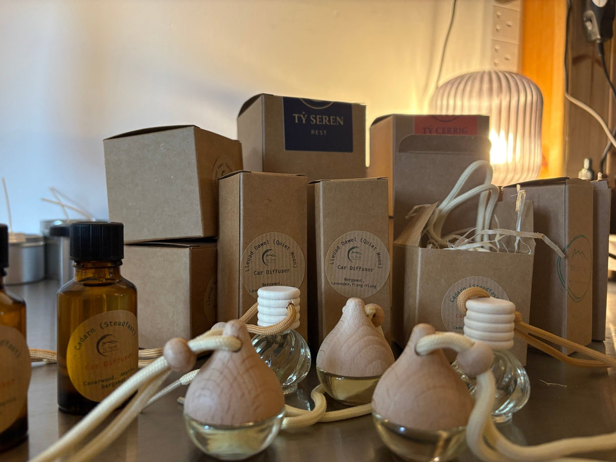 REST Lleuad Dawel (Quiet Moon) Car Diffuser and 30ml refill bottle - Tŷ-Total