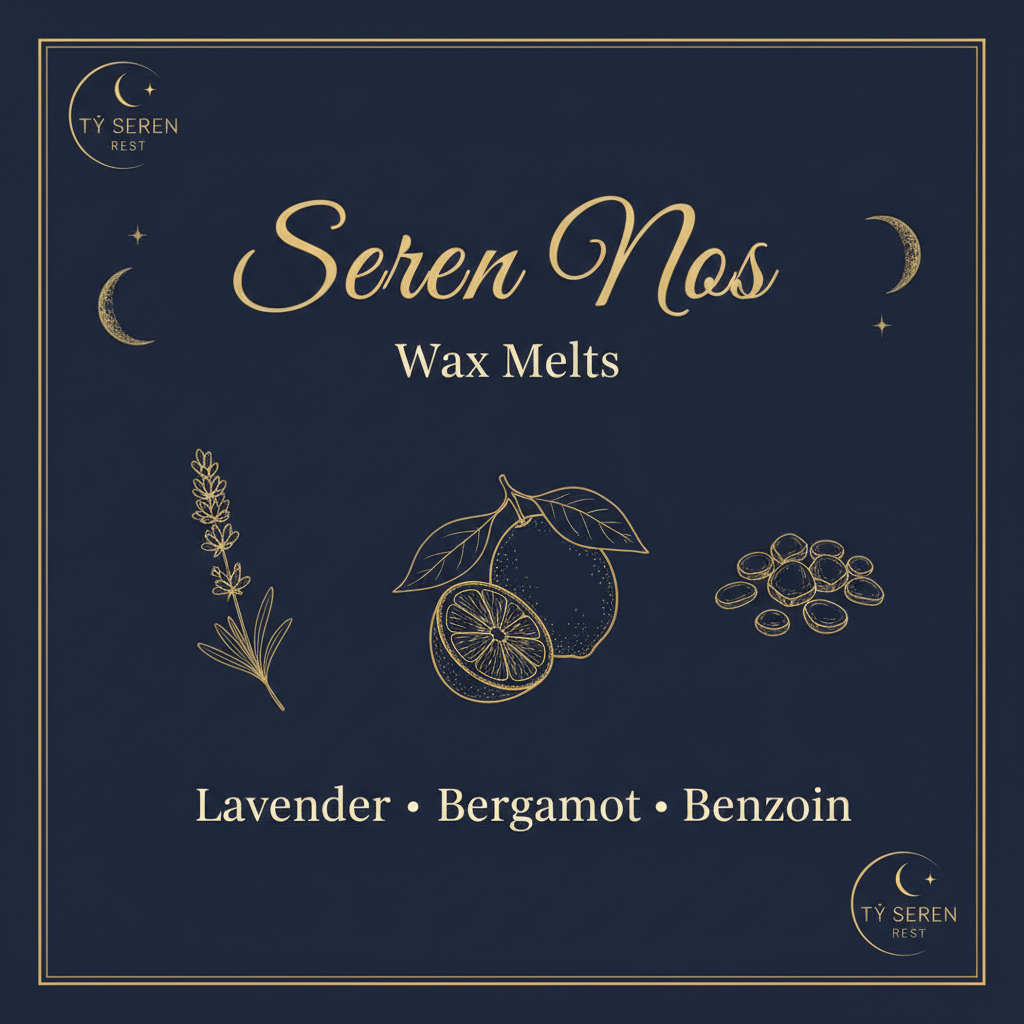 Seren Nos Wax Melts Ingredient Graphic - Tŷ Seren Colors